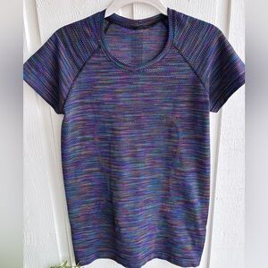 LULULEMON Swiftly Tech SS 2.0 Black Rainbow *RARE*